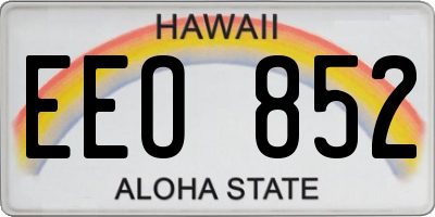 HI license plate EEO852