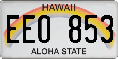 HI license plate EEO853