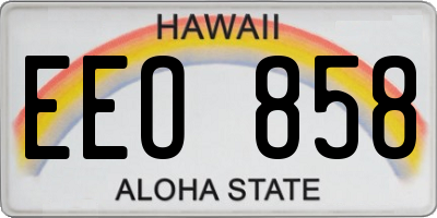 HI license plate EEO858