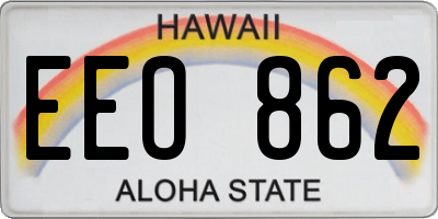 HI license plate EEO862
