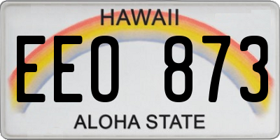 HI license plate EEO873
