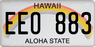 HI license plate EEO883