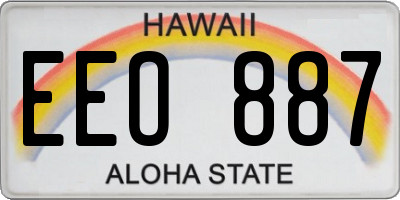 HI license plate EEO887