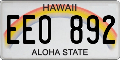 HI license plate EEO892