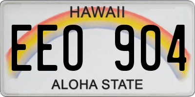 HI license plate EEO904