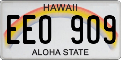 HI license plate EEO909