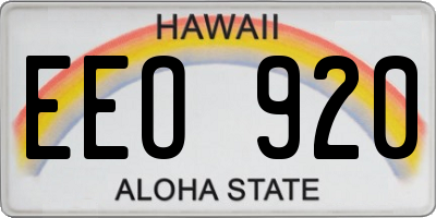 HI license plate EEO920