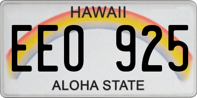 HI license plate EEO925