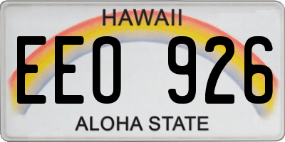 HI license plate EEO926