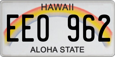 HI license plate EEO962