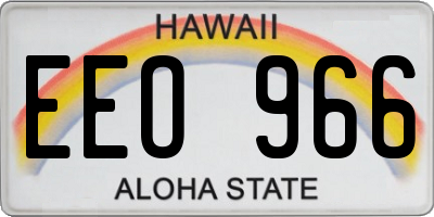 HI license plate EEO966