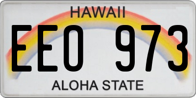 HI license plate EEO973