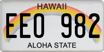 HI license plate EEO982