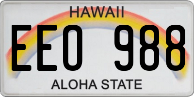HI license plate EEO988