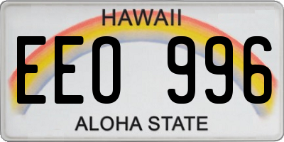 HI license plate EEO996