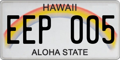 HI license plate EEP005