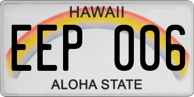 HI license plate EEP006
