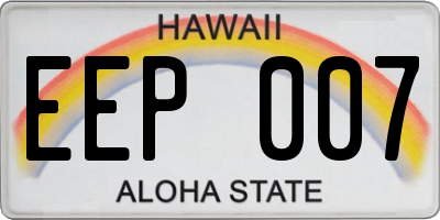 HI license plate EEP007