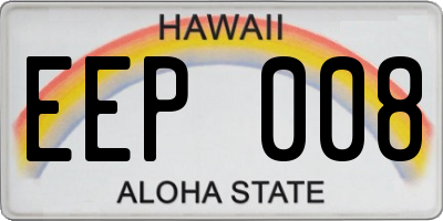 HI license plate EEP008