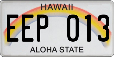 HI license plate EEP013