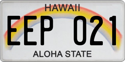 HI license plate EEP021