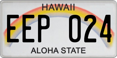 HI license plate EEP024