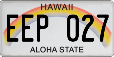 HI license plate EEP027