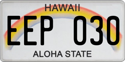 HI license plate EEP030