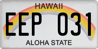 HI license plate EEP031