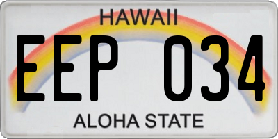 HI license plate EEP034