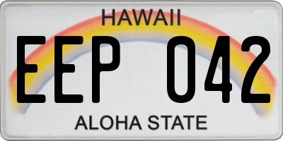 HI license plate EEP042