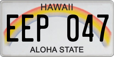 HI license plate EEP047