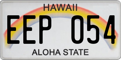 HI license plate EEP054