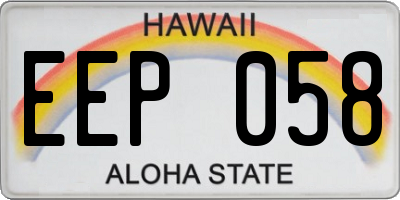 HI license plate EEP058