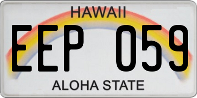 HI license plate EEP059