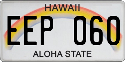 HI license plate EEP060