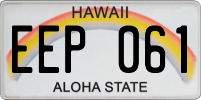 HI license plate EEP061