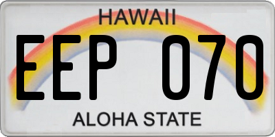 HI license plate EEP070