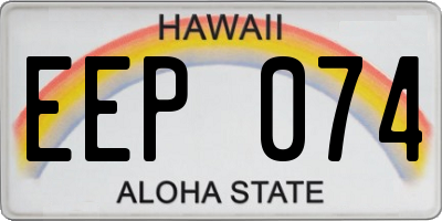 HI license plate EEP074