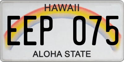 HI license plate EEP075