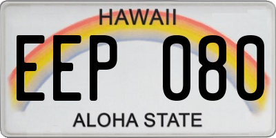 HI license plate EEP080