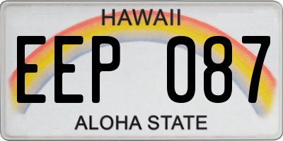 HI license plate EEP087