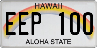 HI license plate EEP100