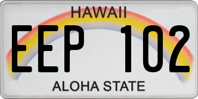 HI license plate EEP102