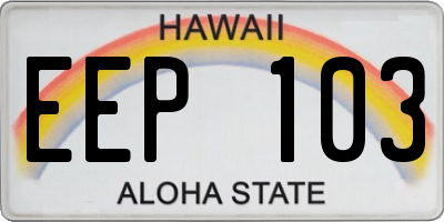 HI license plate EEP103