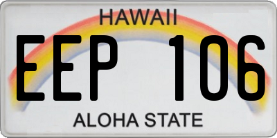 HI license plate EEP106
