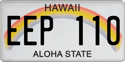 HI license plate EEP110