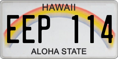HI license plate EEP114