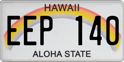HI license plate EEP140