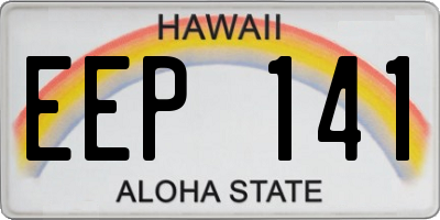 HI license plate EEP141